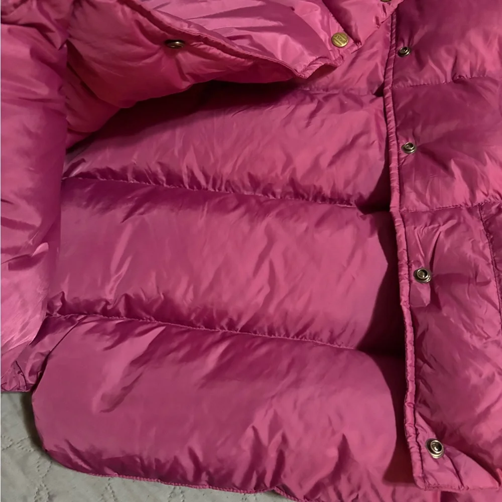 L.L.Bean VTG Y2K goose down puffer vest Raspberry Color Snap Button Sz M